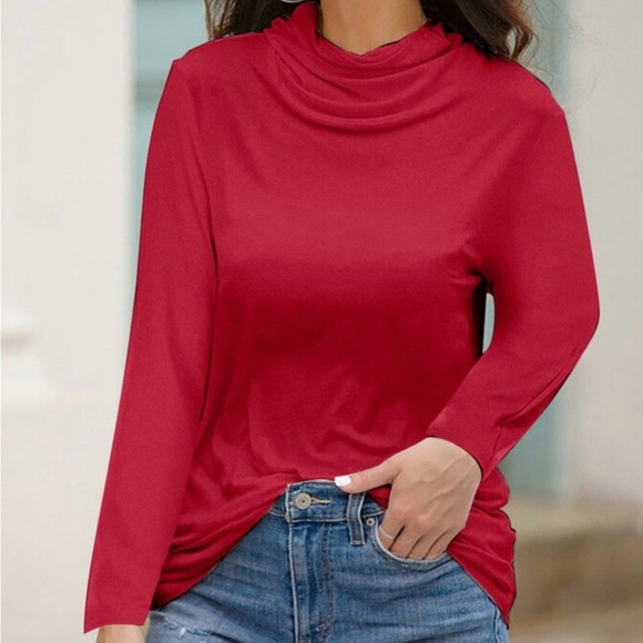 Forgotten Grace burgundy Cowl Neck Sweater - Picture 2 of 7